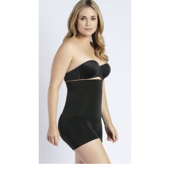 Brand New Curveez Women's XL Black Control High Waisted Boyshort Shapwear - Picture 2 of 6